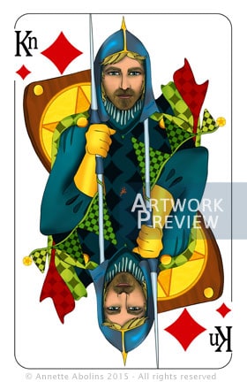 Illustrated playing card