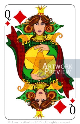 Illustrated playing card