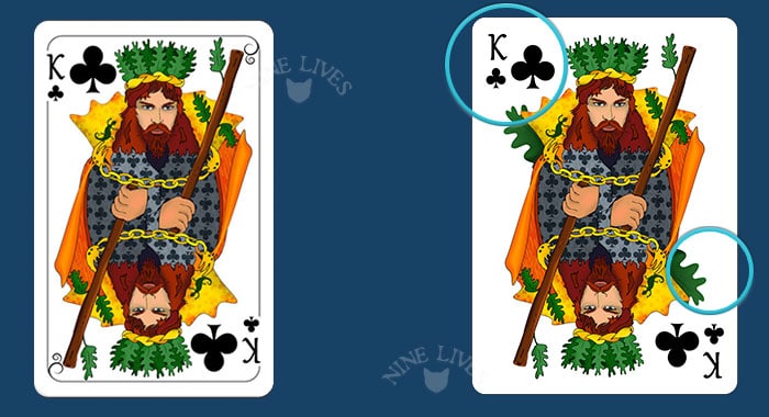 Comparing editions - Nine Lives King of Clubs