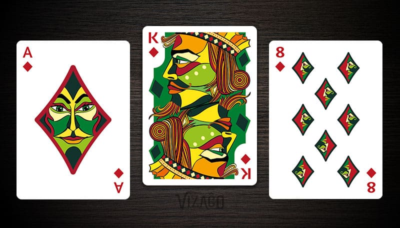 Ace, King and 8 of Diamonds