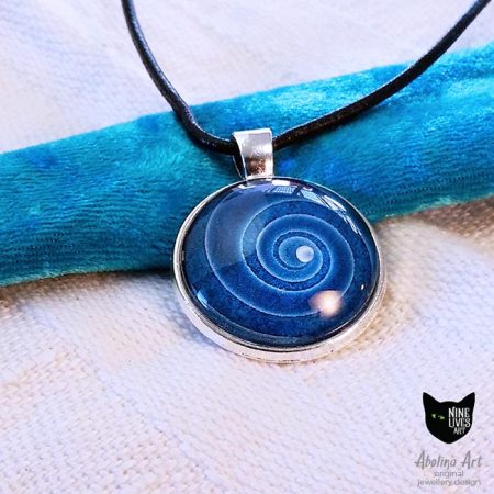 Nine Lives Blue Spiral pendant