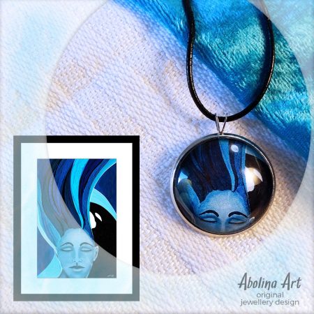 Tranquillity pendant displayed with artwork reference image