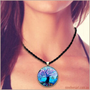 Model wearing 40mm Tree of Life pendant