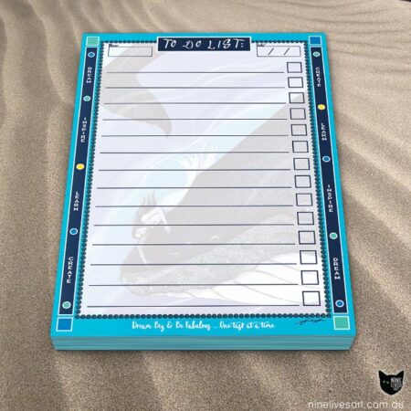 Whale dreaming blue border to do list by Abolina Art
