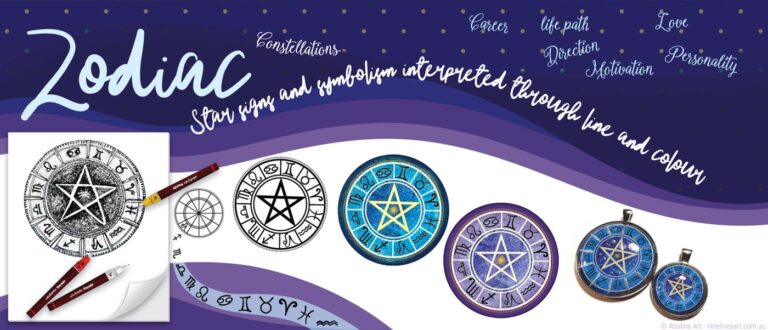 Zodiac pendants - from original artwork to finished pendant