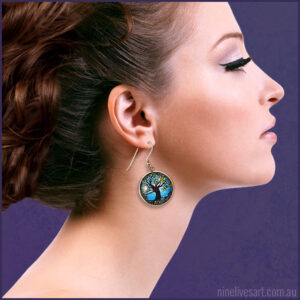 Tree of life earring 25mm cabochon