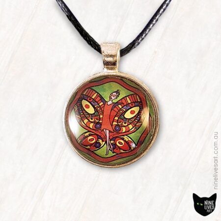 25mm fairy pendant in red and green colours