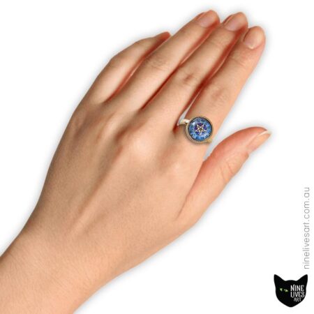 Model wearing 12mm zodiac ring