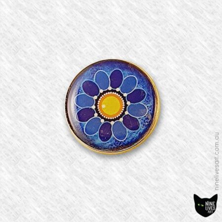 Striking blue flower ring 25mm resin setting