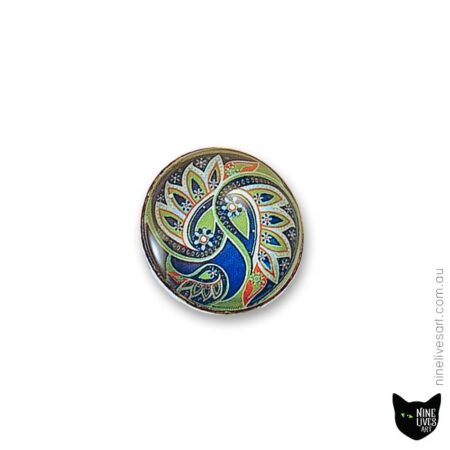 Ocean Dream - Paisley ring handmade with 25mm cabochon setting