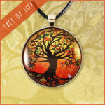 Tree of life pendant on sepia background