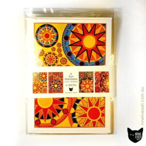 4-pack Sun Mandala A6 cards with envelopes