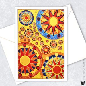 Amarillo - A6 Sun Mandala design on A6 folded card with envelope